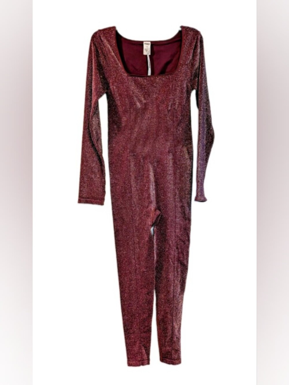 NWT, Victoria's Secret, Maroon Bling, Seamless, 1pc Jumpsuit - Ladies Jr Large